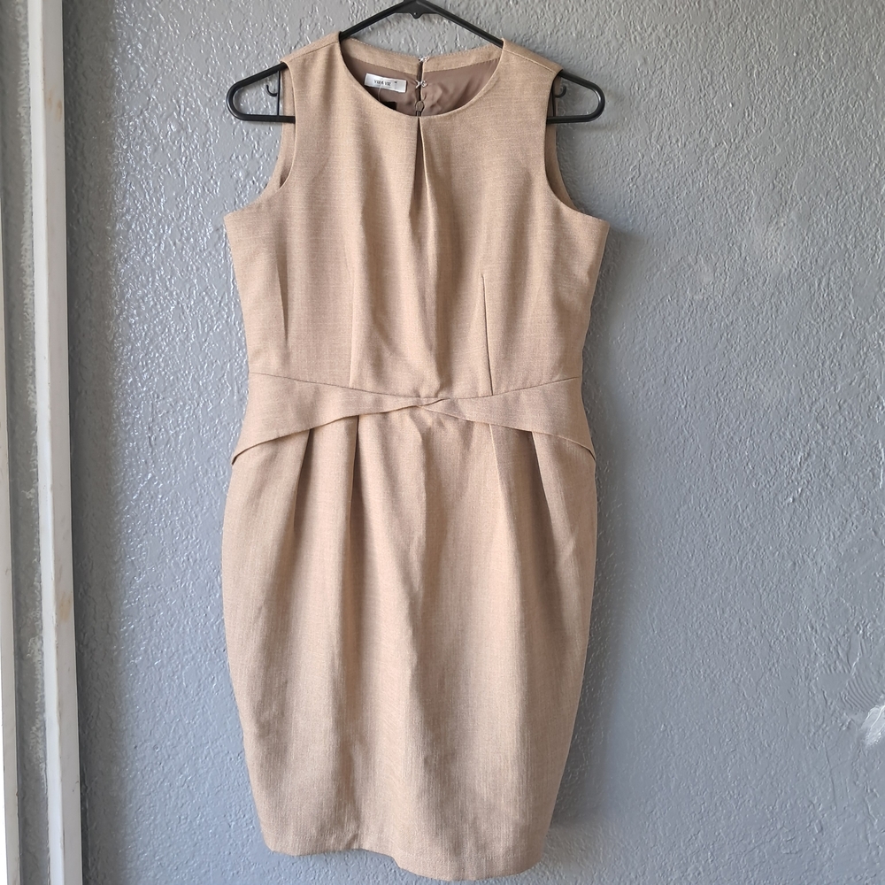 Elegant Tan Sleeveless Dress